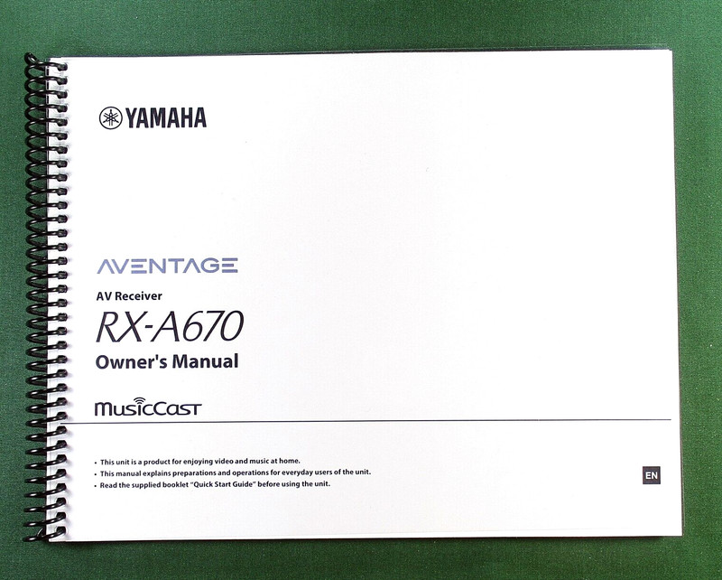 Yamaha RX-A670 Instruction Manual: Full Color 140 Pages & Protective Covers!