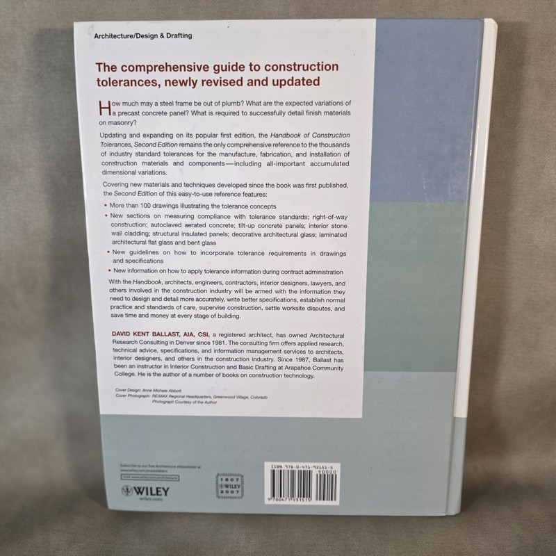 Handbook of Construction Tolerances by David Kent Ballast (2007, Hardcover) gallery