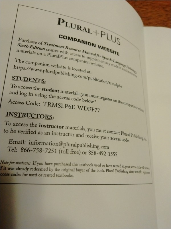 Treatment Resource Manual for - Paperback, by Froma Roth; Colleen -9781635501186 gallery