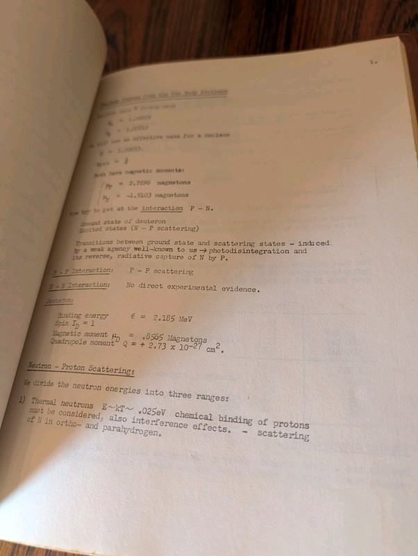 Julian Schwinger Lecture Notes Harvard 1946-47 | Nuclear Physics | Part 1 & 2 gallery
