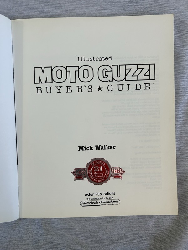 VTG MOTO GUZZI Illustrated Buyer's Guide Mick Walker Motorcycles PAPERBACK BOOK gallery