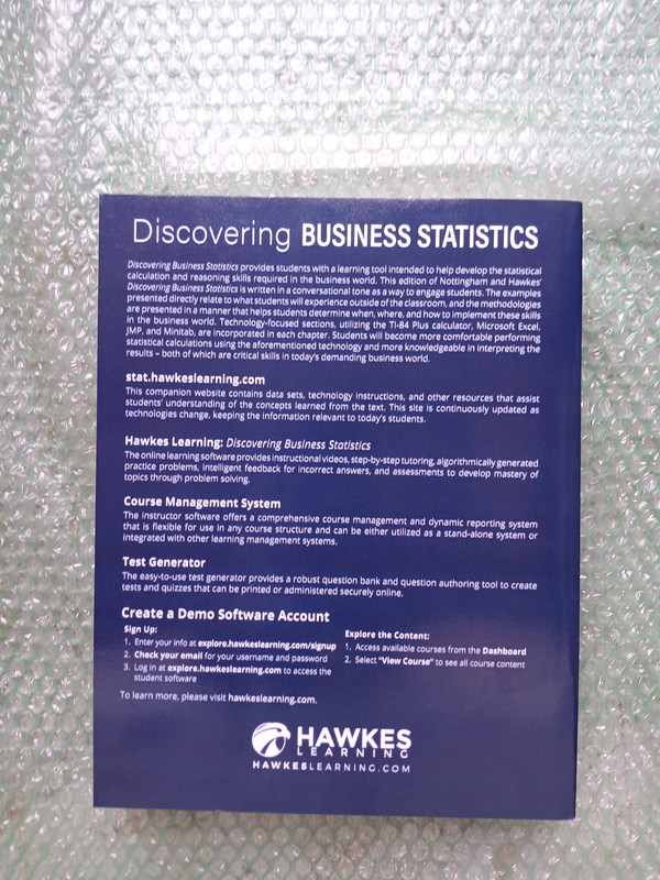 Discovering Business Statistics 2e Textbook by Hawkes Learning Systems (2021,... gallery