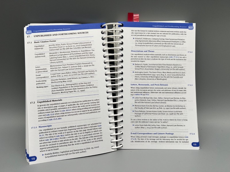 The BLUEBOOK : A Uniform System of Citation Spiral Bound Notebook (20th Edition) gallery