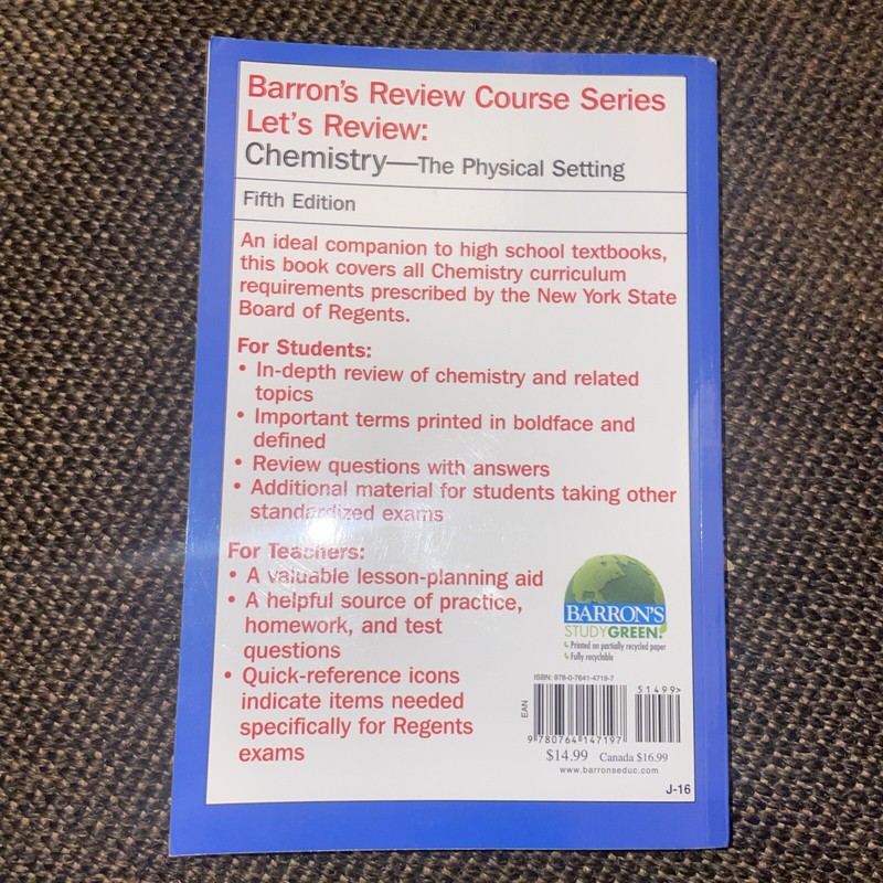Barron's Regents NY Ser.: Let's Review Chemistry : The Physical Setting Fifth Ed gallery