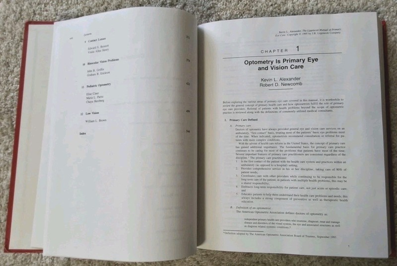 Lippincott Manual Of Primary Eye Care, Kevin L. Alexander, Hardcover 1995 gallery