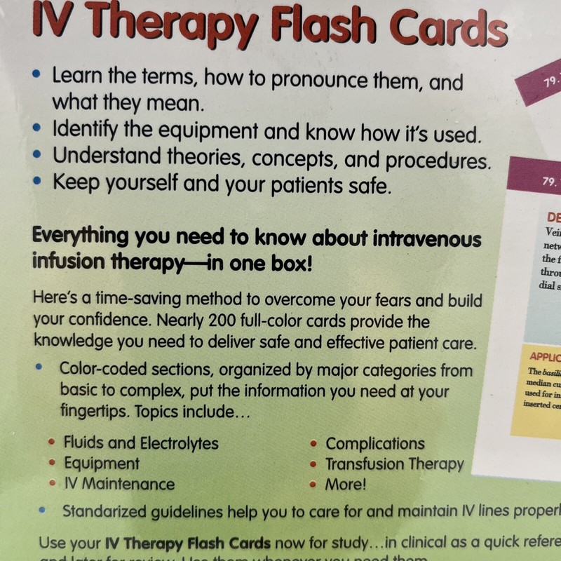 IV Therapy Flash Cards by Lynn D. Phillips Publisher F.A. Davis Sealed Box NEW gallery
