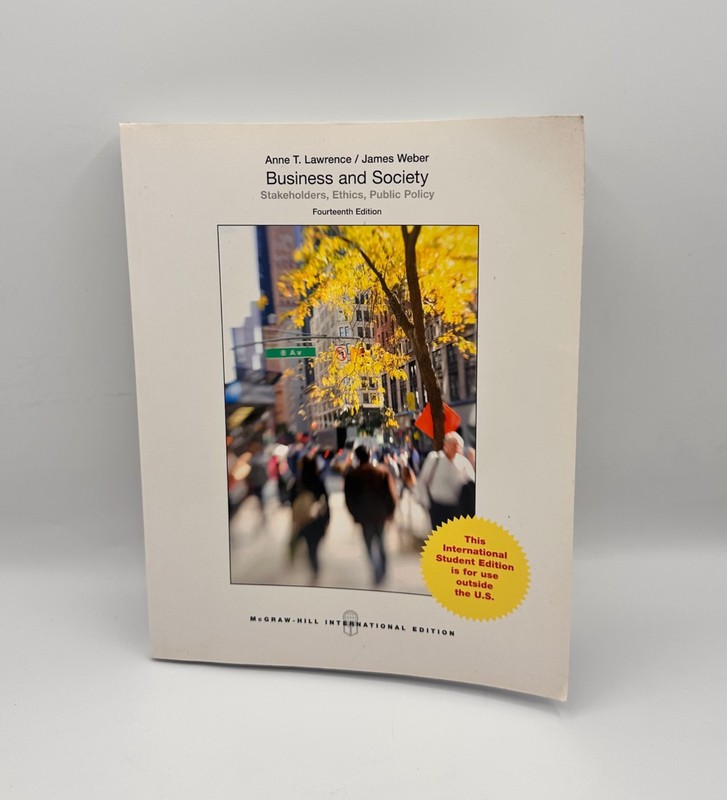 Business and Society (GLOBAL EDITION), 14th ED, International ED, McGraw-Hill