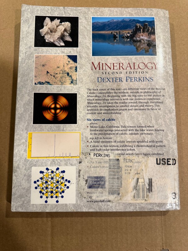 Mineralogy by Dexter Perkins (2001, Trade Paperback) Used gallery