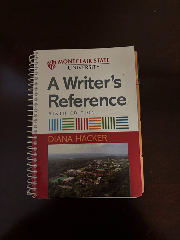 book, A Writer’s Reference, 6th edition, Montclair State University, 508 pages