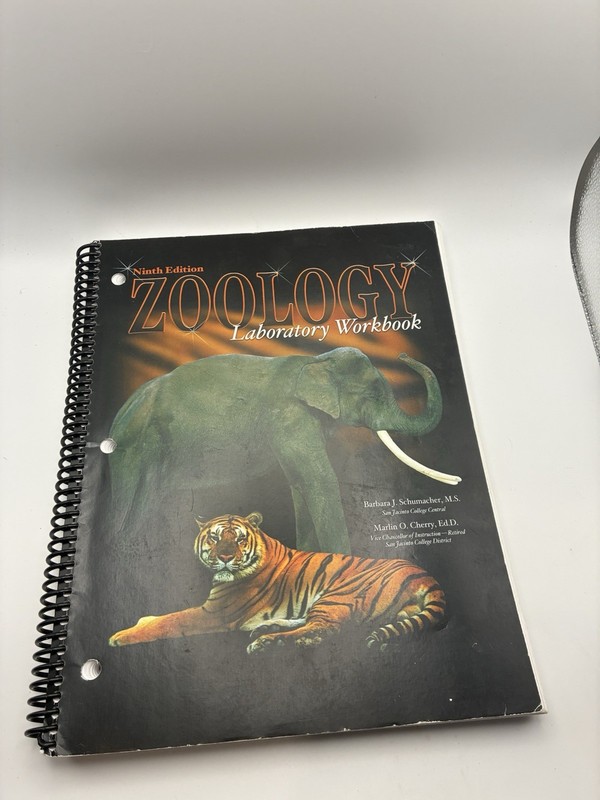 ZOOLOGY LABORATORY WORKBOOK By Schumacher Barbara Ninth Edition