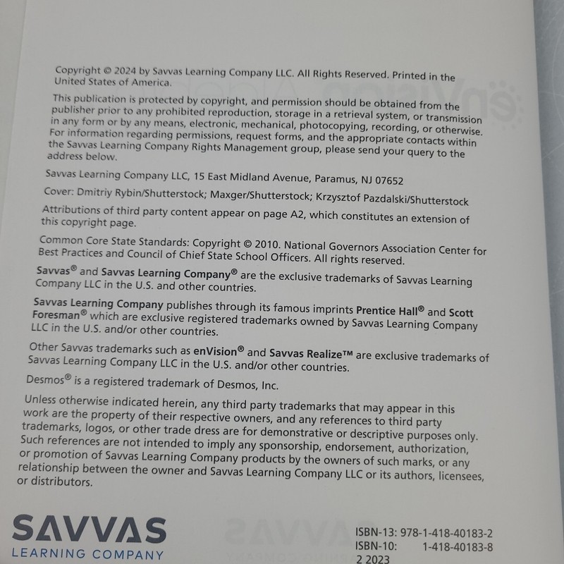 Savvas enVision Algebra 2 Common Core 2024 Student Edition & Companion Workbook gallery