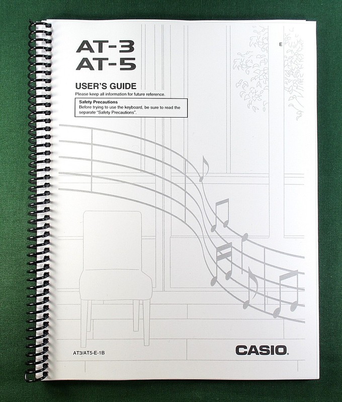 Casio AT-3 Instruction Manual: 163 Pages Coil Bound & Clear Covers!