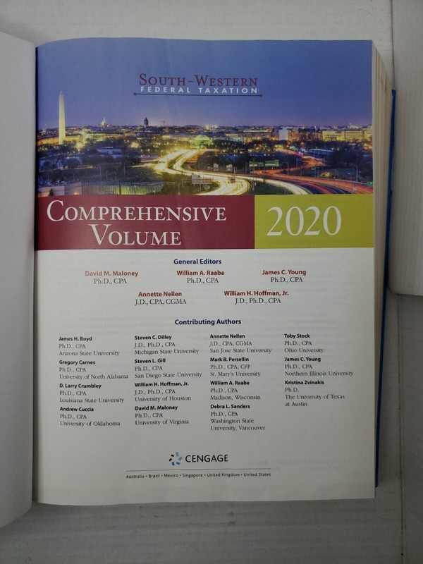 South-Western Federal Taxation Comprehensive Vol. 2020 - ISBN 978-0-357-10968-7 gallery