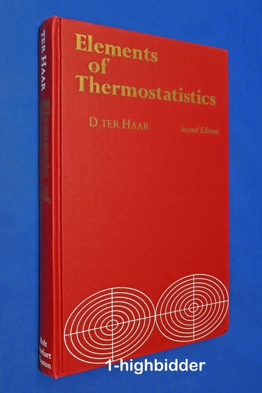 Ter Haar Elements Thermostatistics 2nd Ed 1966 Holt Statistical Physics Rare!
