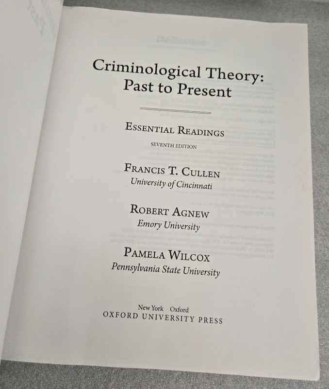Criminological Theory: Past to Present 7th Edition by Cullen Francis T. gallery