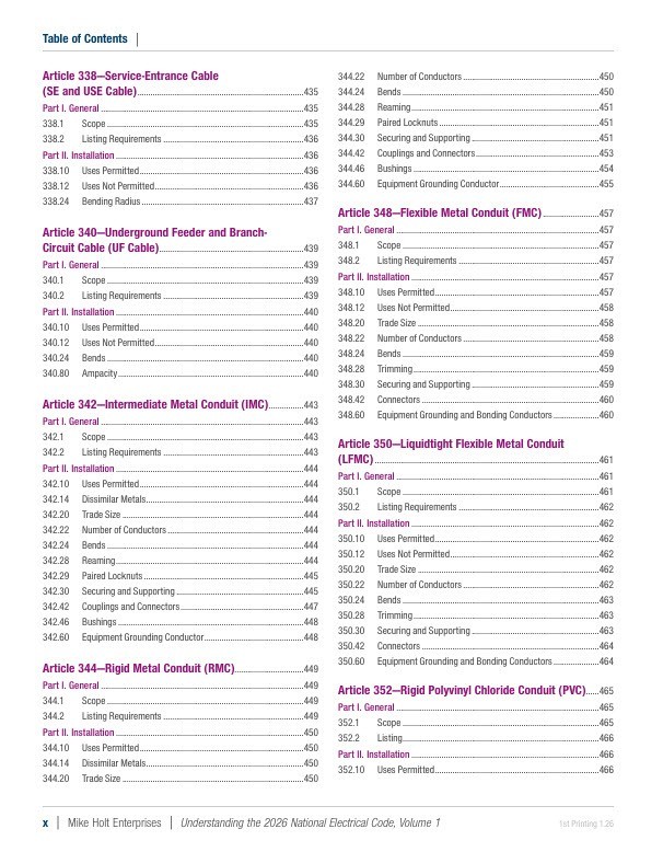Mike Holt's 2026 Understanding the NEC, Volume 1 Textbook Articles 90 - 480 gallery