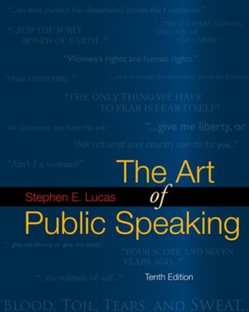 The Art of Public Speaking Paperback Stephen Lucas