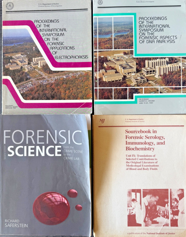 Forensic Science Lot FBI DNA & Electrophoresis Proceedings + Saferstein + NIJ