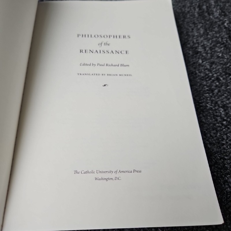 Philosophers of the Renaissance Paul Richard Blum PAPERBACK gallery