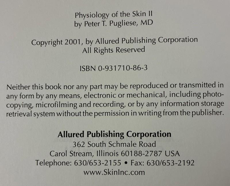 Physiology of the Skin II HC , Peter Pugliese - Guide for Skin Care Professional gallery