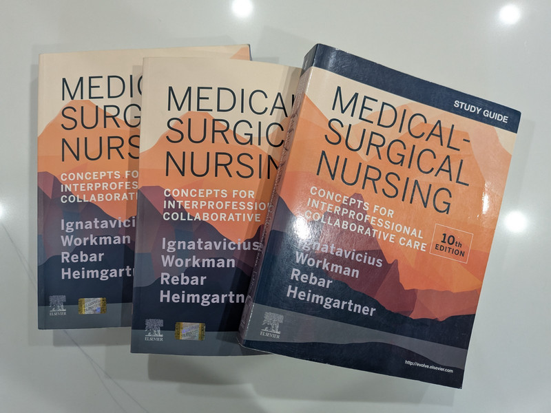 Medical-Surgical Nursing 10th Ed | Vol 1 & 2 + Study Guide | 3-Book Lot