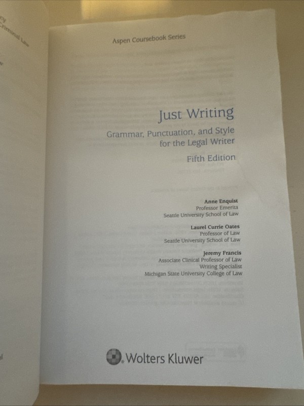 Aspen Coursebook Ser.: Just Writing : Grammar, Punctuation, and Style for the... gallery