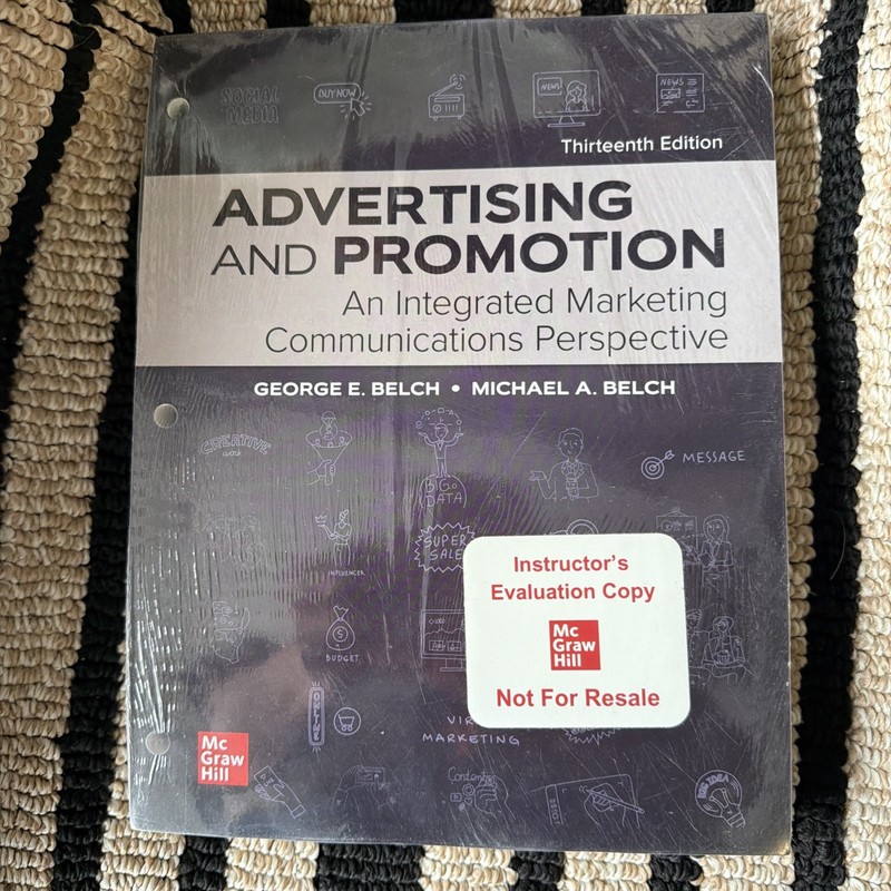 Advertising and Promotion ISE 13th Edition by George Belch Paperback Book