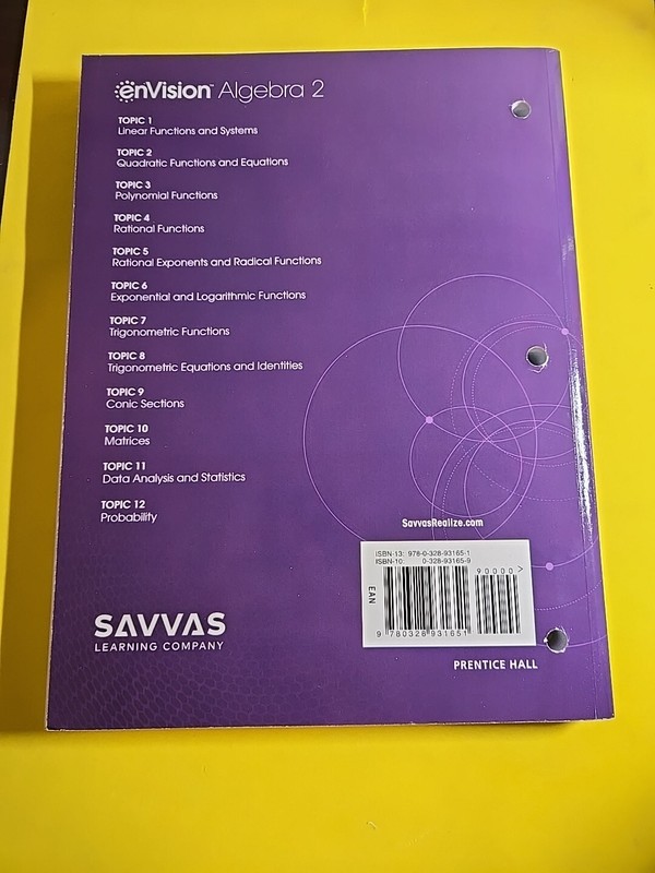 Envision Aga Student Companion Algebra 2 Grade 10/11 Copyright 2018 by... gallery