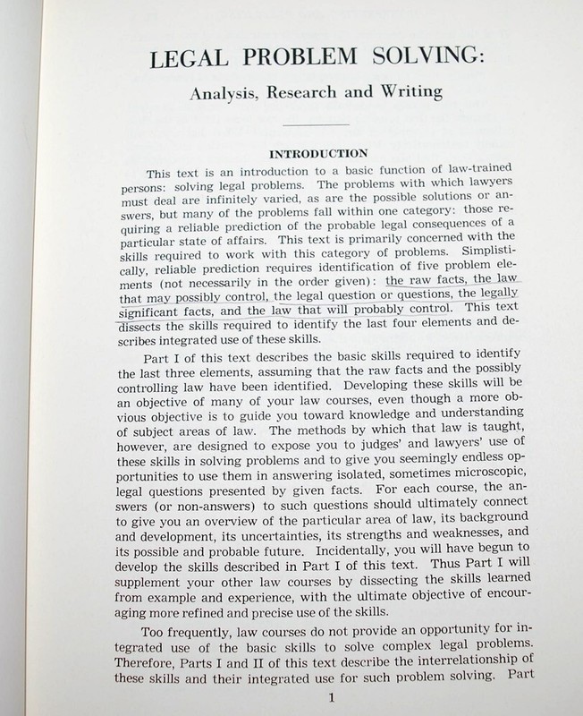 Rombauer Marjorie Dick - Legal Problem Solving - Hardcover - Good Cond - 1978 gallery