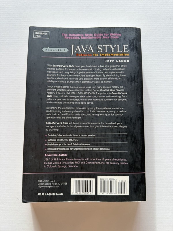 Essential Java Style: Patterns for Implementation - Langr, Jeff|Lnagr, Jeff ... gallery