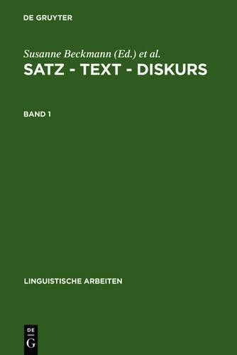 Satz – Text – Diskurs. Band 1 (Hardback)