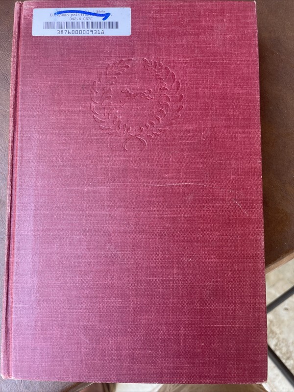 European Political Systems Second Edition Edited By Taylor Cole 1959 Hardcover