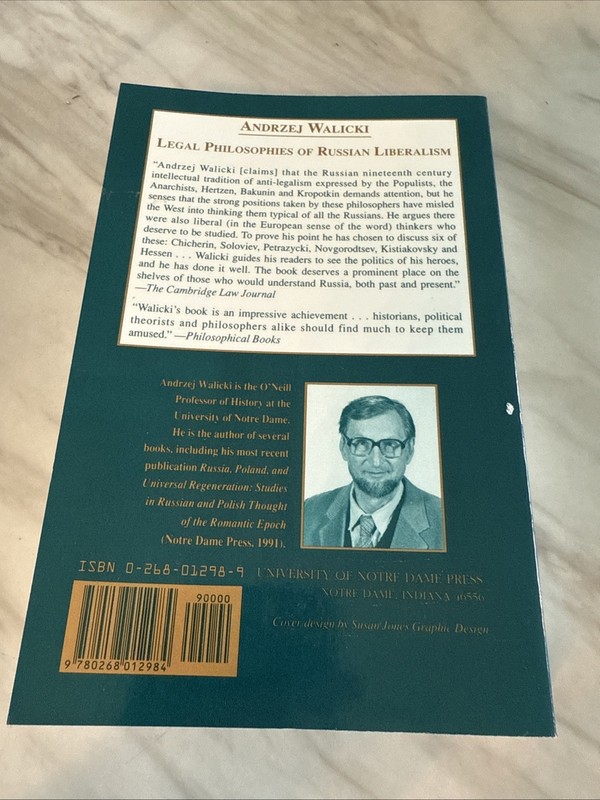 Legal Philosophies of Russian Liberalism by Andrzej Walicki 1992 PB Very Good gallery