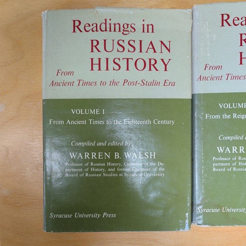 Readings in Russian History Volume I & II & III by Warren B. Walsh 1963 HC (3)