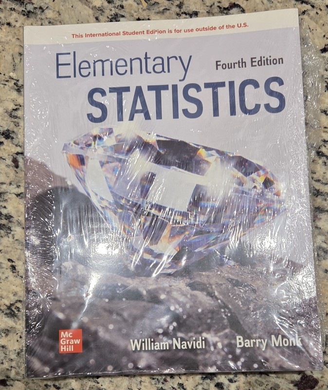 Elementary Statistics by Navidi, Monk – 4th edition Int Paperback – Excellent