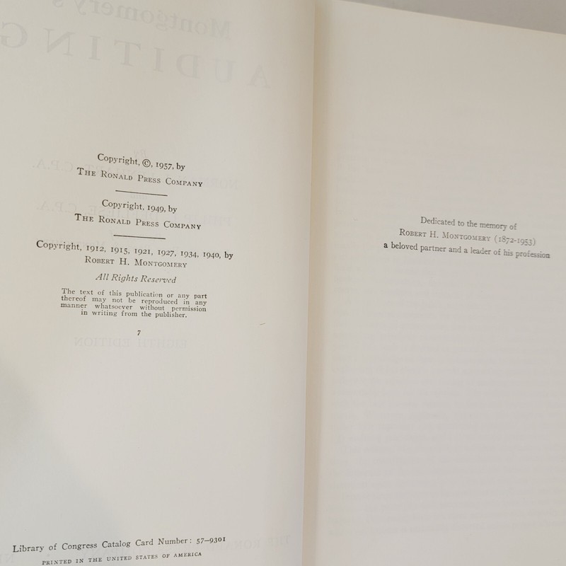 VINTAGE 1957 Montgomery's Auditing 8th Edition Hardcover By Lenhart And Defliese gallery