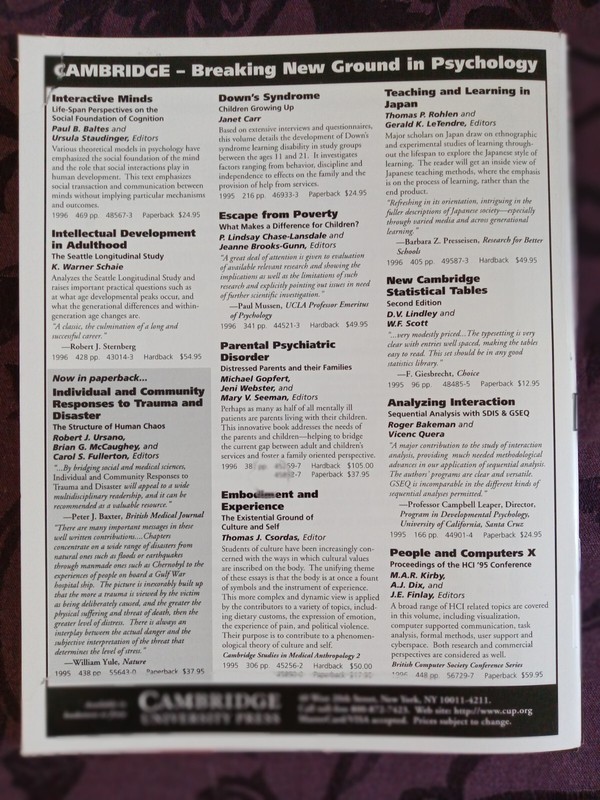Current Directions in Psychological Science (Volume 5, Num. 1,2,3,4,5 & 6) 1996 gallery