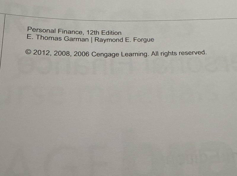 Personal Finance by Forgue and Garman 12th Edition 12e. Excellent Condition gallery