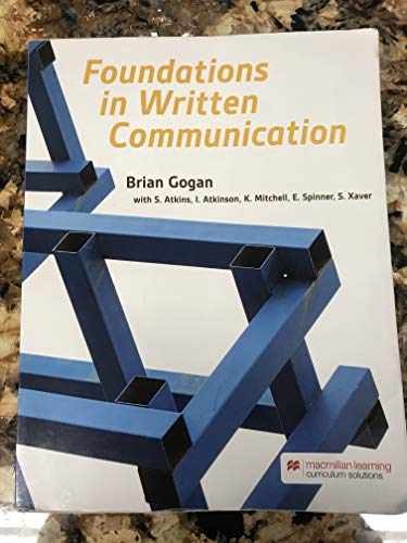 Foundations in Written – Paperback, by Brian Gogan S. – Very Good