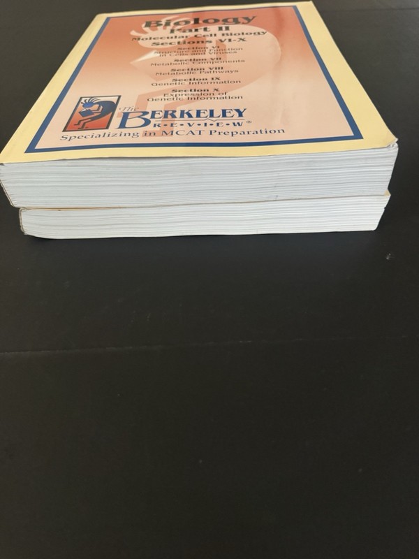 Set of 2~The BERKELEY Review MCAT BIOLOGY~Part I & II (1 & 2) 2011 Sections 1-10 gallery