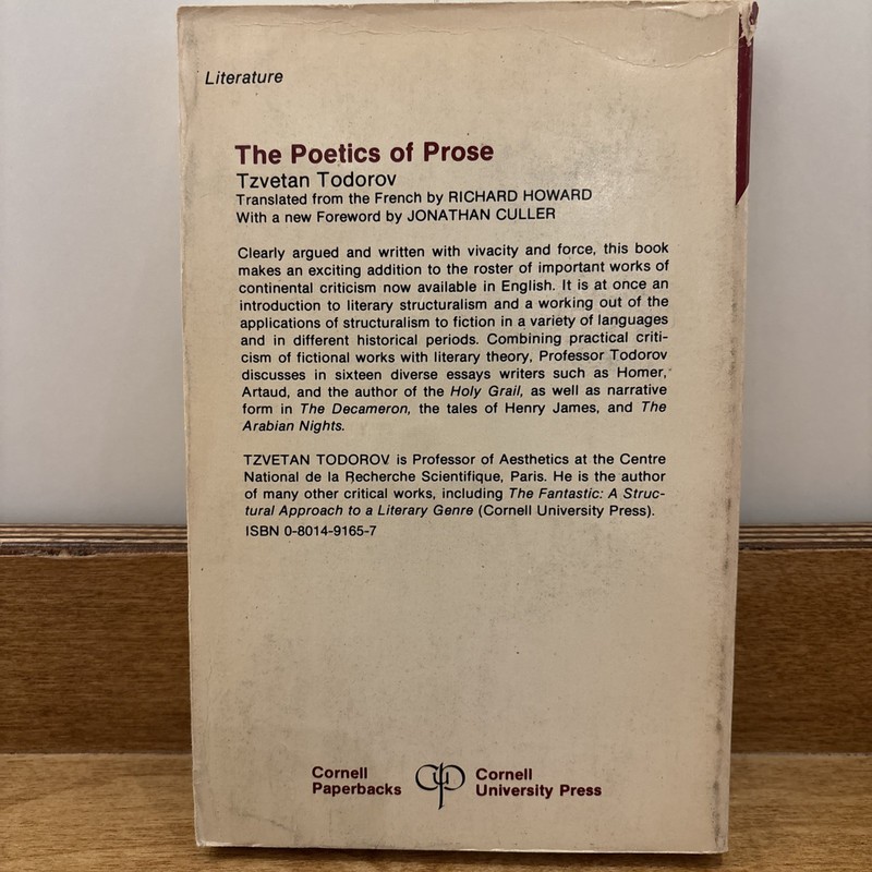 THE POETICS OF PROSE (ENGLISH AND FRENCH EDITION) By Tsvetan Todorov & Richard gallery