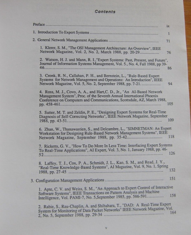 Expert Systems Applications in Integrated Network Management Artech House 1989 gallery