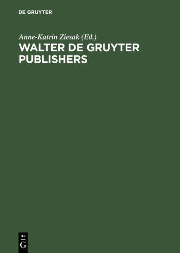 Walter De Gruyter Publishers 1749-1999, Hardcover by Ziesak, Anne-Katrin; Cra…