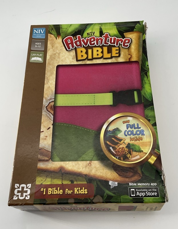 Niv Adventure Bible, Leathersoft, Pink/Green, Full Color by Zondervan