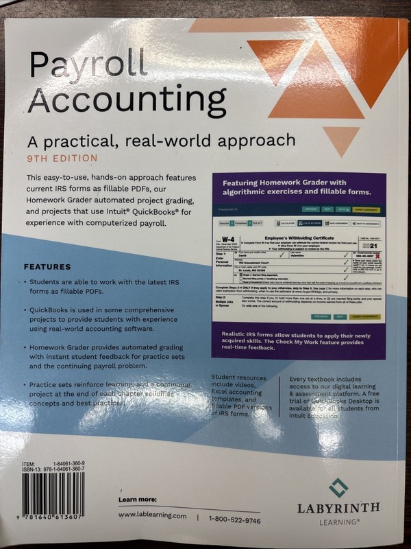 Payroll Accounting Labyrinth Learning by Eric Weinstein 9th Edition gallery