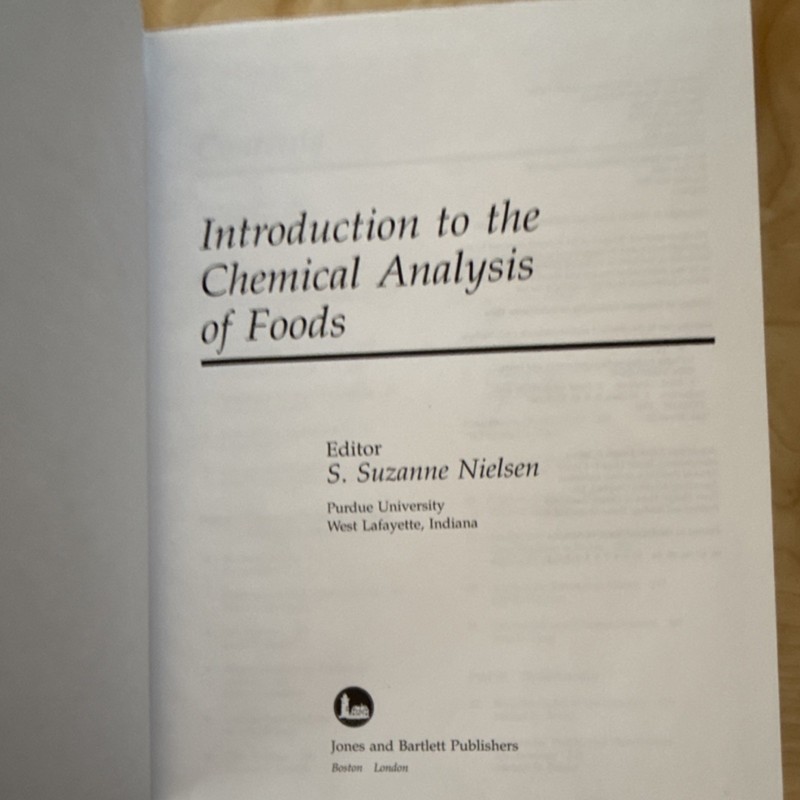 Introduction to the Chemical Analysis of Foods S. Suzanne Nielsen Jones & Bartl… gallery