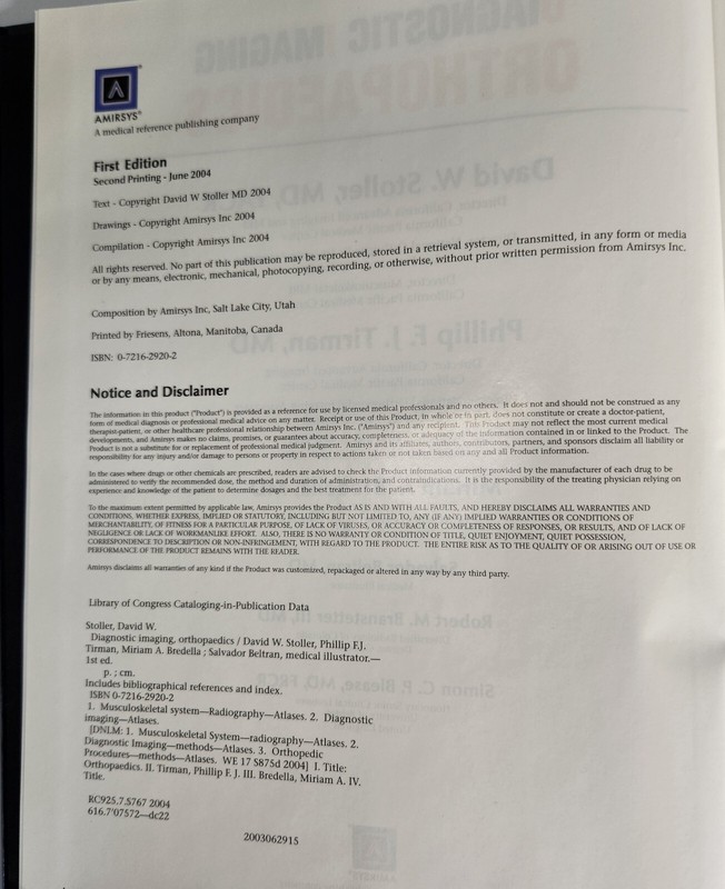 Diagnostic Imaging: Orthopaedics by Stoller, Tirman, Bredella MDRadiology Index gallery