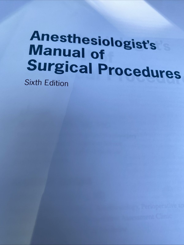 Anesthesiologist's Manual of Surgical - Hardcover, by Jaffe MD PhD - Very Good gallery