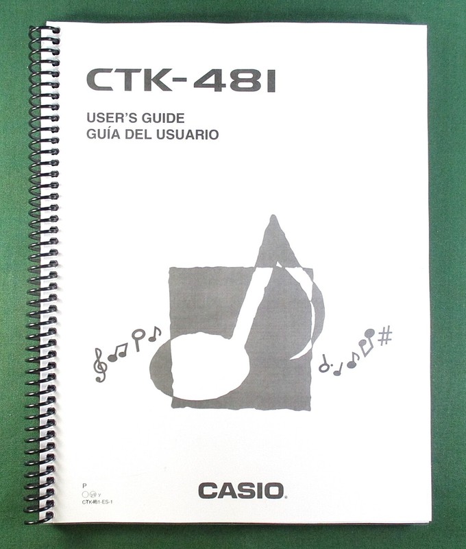 Casio CTK-481 Instruction Manual: 49 Pages Coil Bound & Protective Covers!