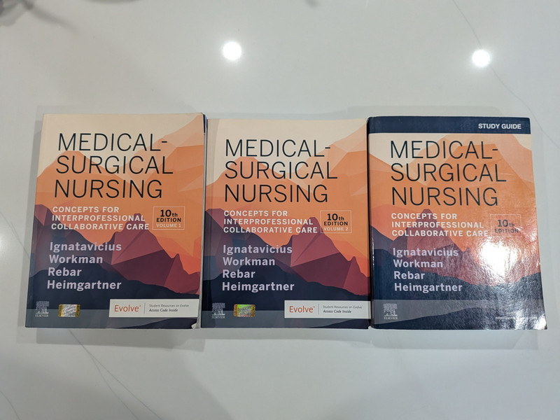 Medical-Surgical Nursing 10th Ed | Vol 1 & 2 + Study Guide | 3-Book Lot gallery